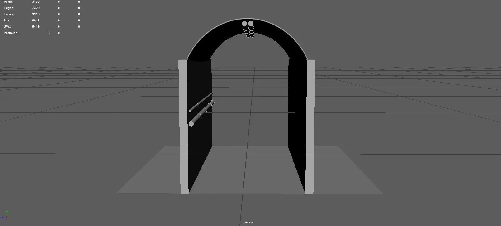 Tunnel With Lights Low-poly 3D model_0