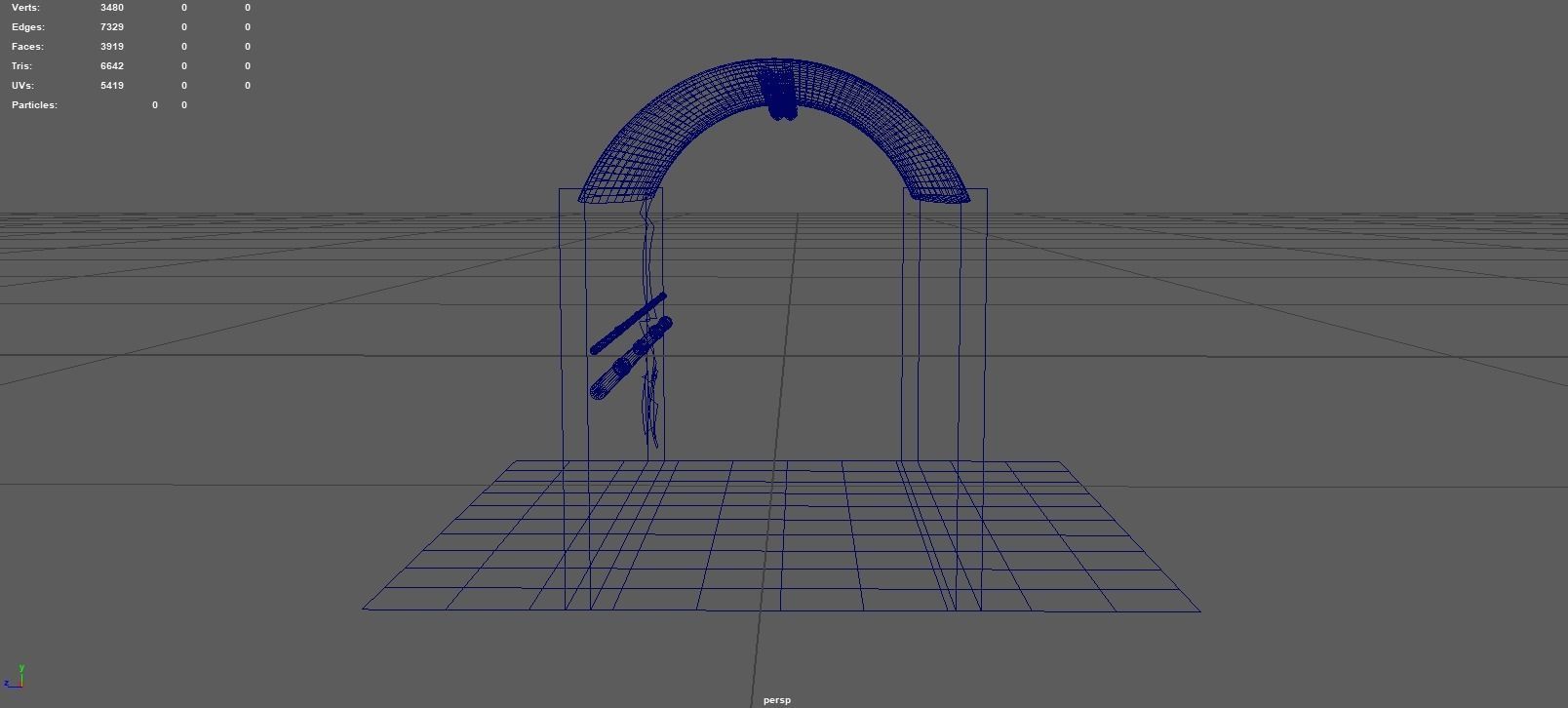 Tunnel With Lights Low-poly 3D model_2