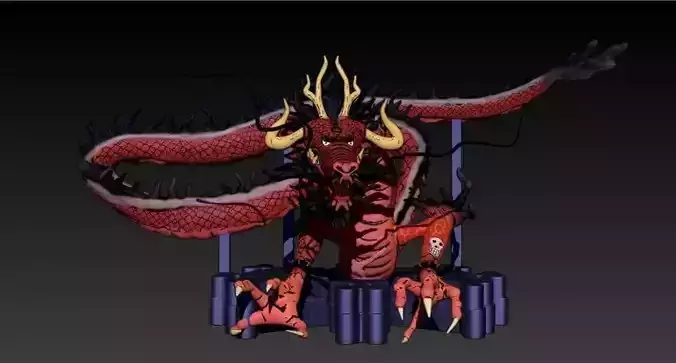Kaido in his dragon form like anime 3D print model