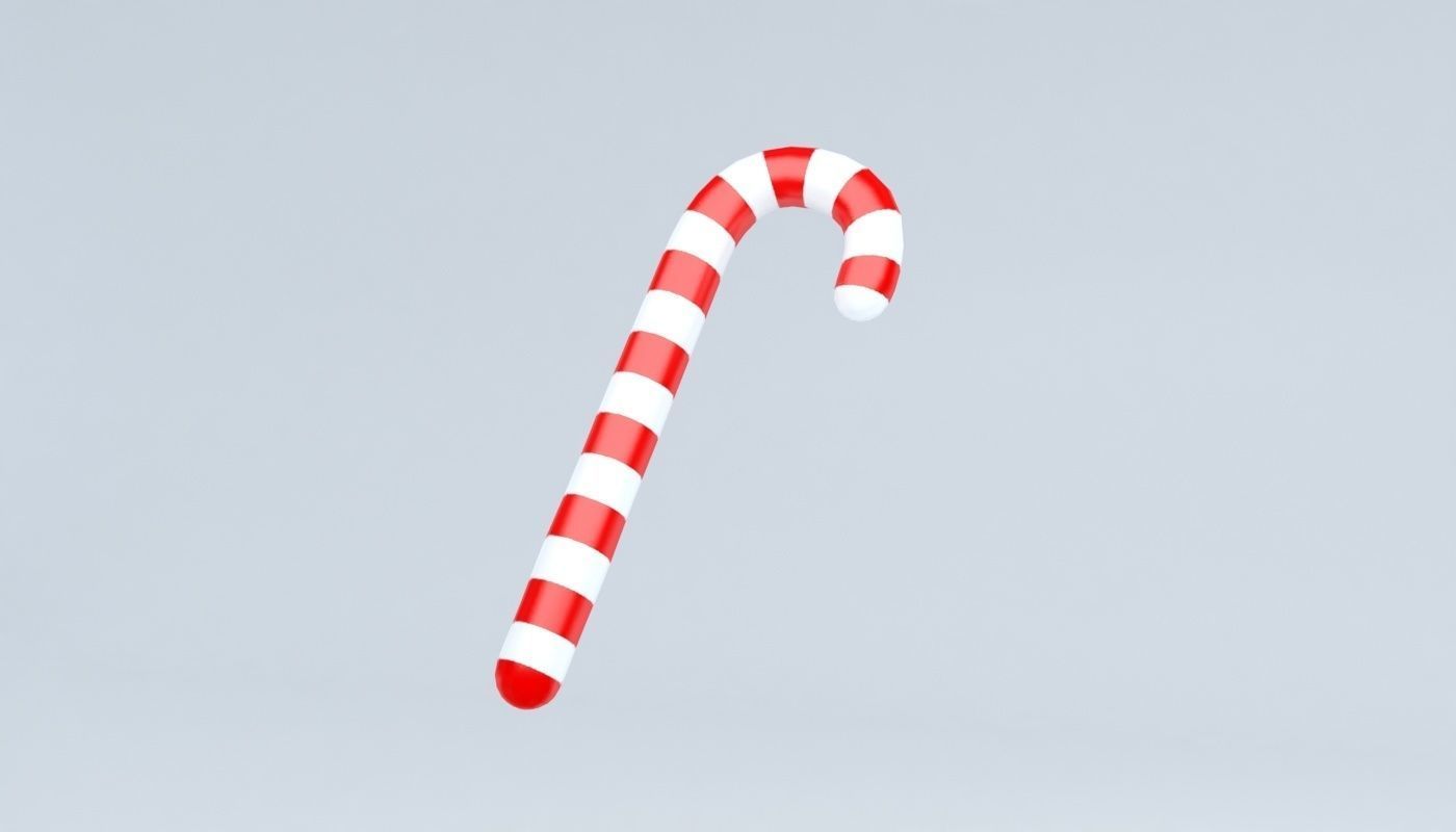 icon xmas candy Low-poly 3D model_1