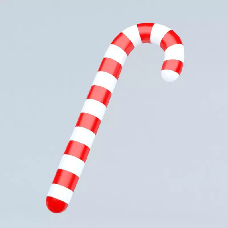 icon xmas candy Low-poly 3D model_0