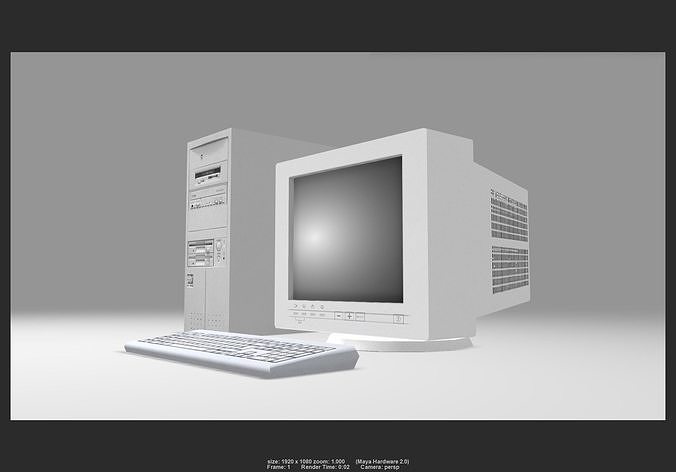 Computer 01 Low-poly 3D model