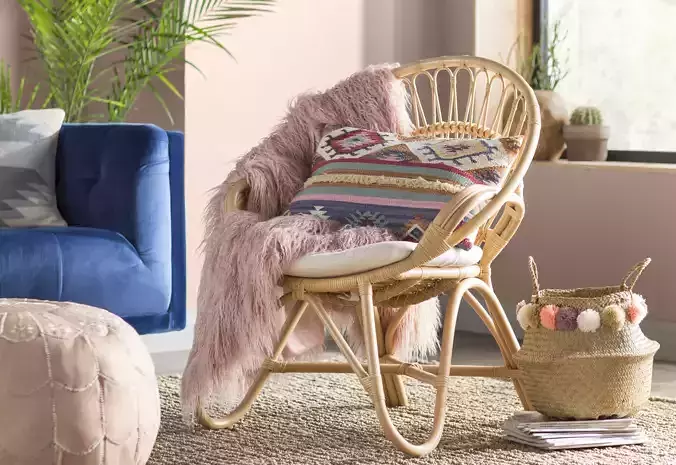 Wicker rattan lounge chair