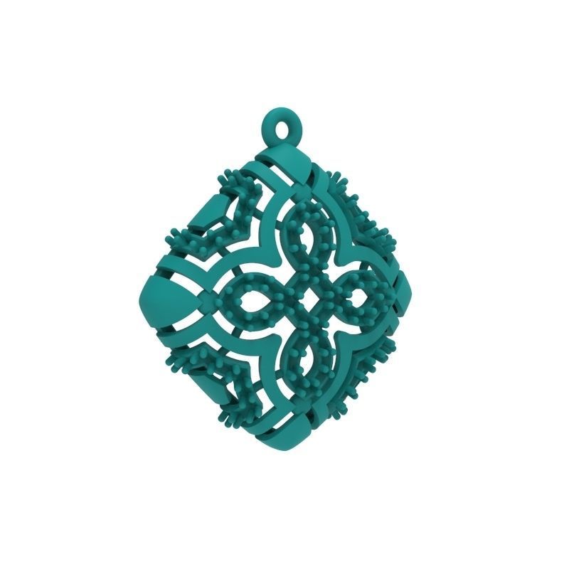 Women Pendant with diamond cross 3dm stl 3D print model 3D print model_5