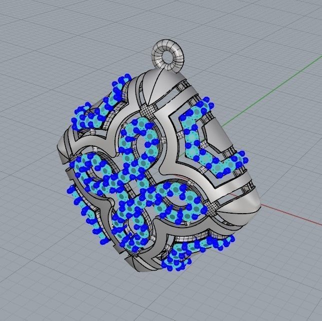 Women Pendant with diamond cross 3dm stl 3D print model 3D print model_17