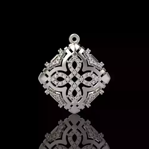 Women Pendant with diamond cross 3dm stl 3D print model
