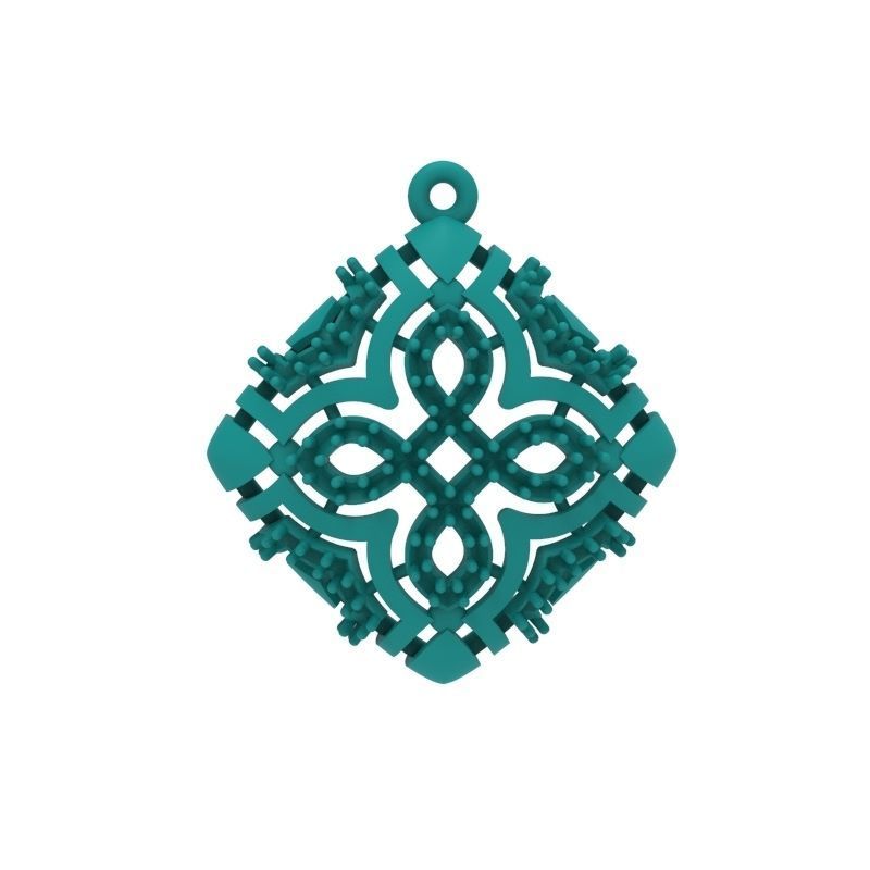 Women Pendant with diamond cross 3dm stl 3D print model 3D print model_6