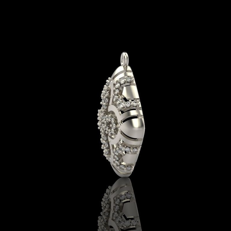 Women Pendant with diamond cross 3dm stl 3D print model 3D print model_2