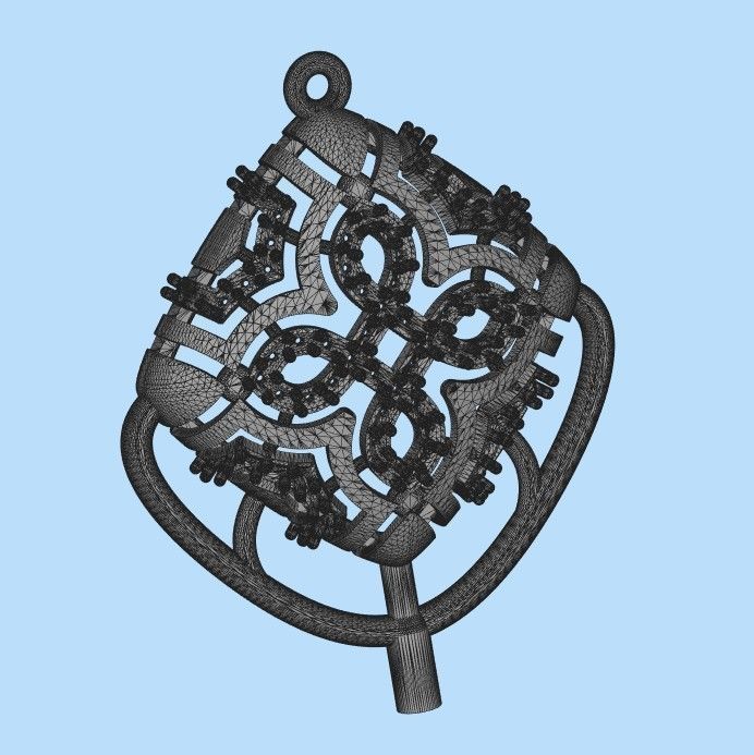 Women Pendant with diamond cross 3dm stl 3D print model 3D print model_13