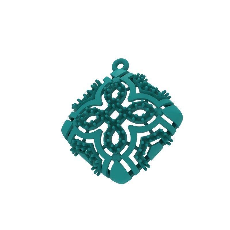 Women Pendant with diamond cross 3dm stl 3D print model 3D print model_7