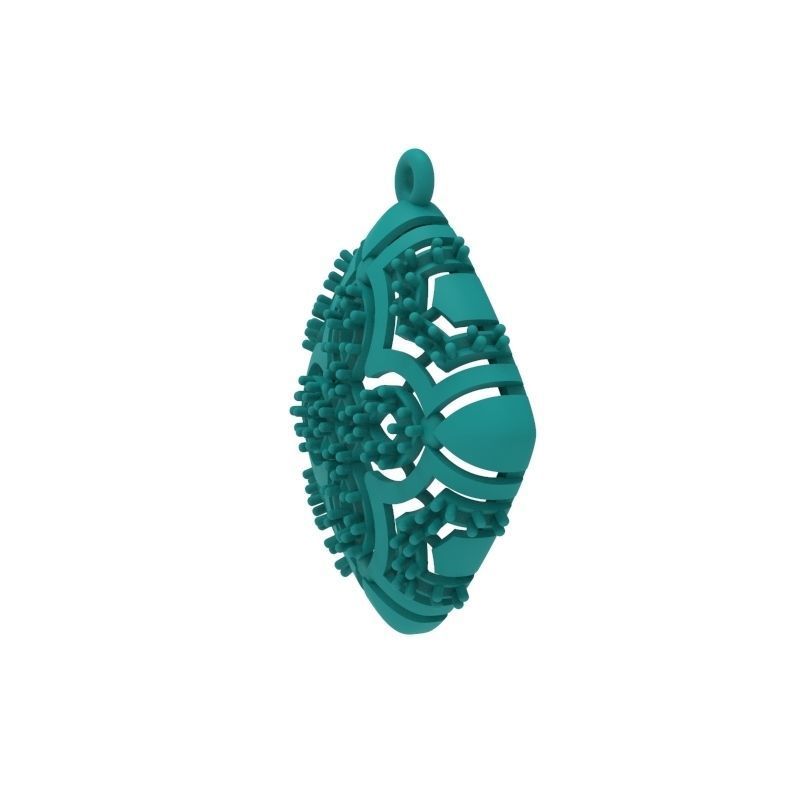 Women Pendant with diamond cross 3dm stl 3D print model 3D print model_8