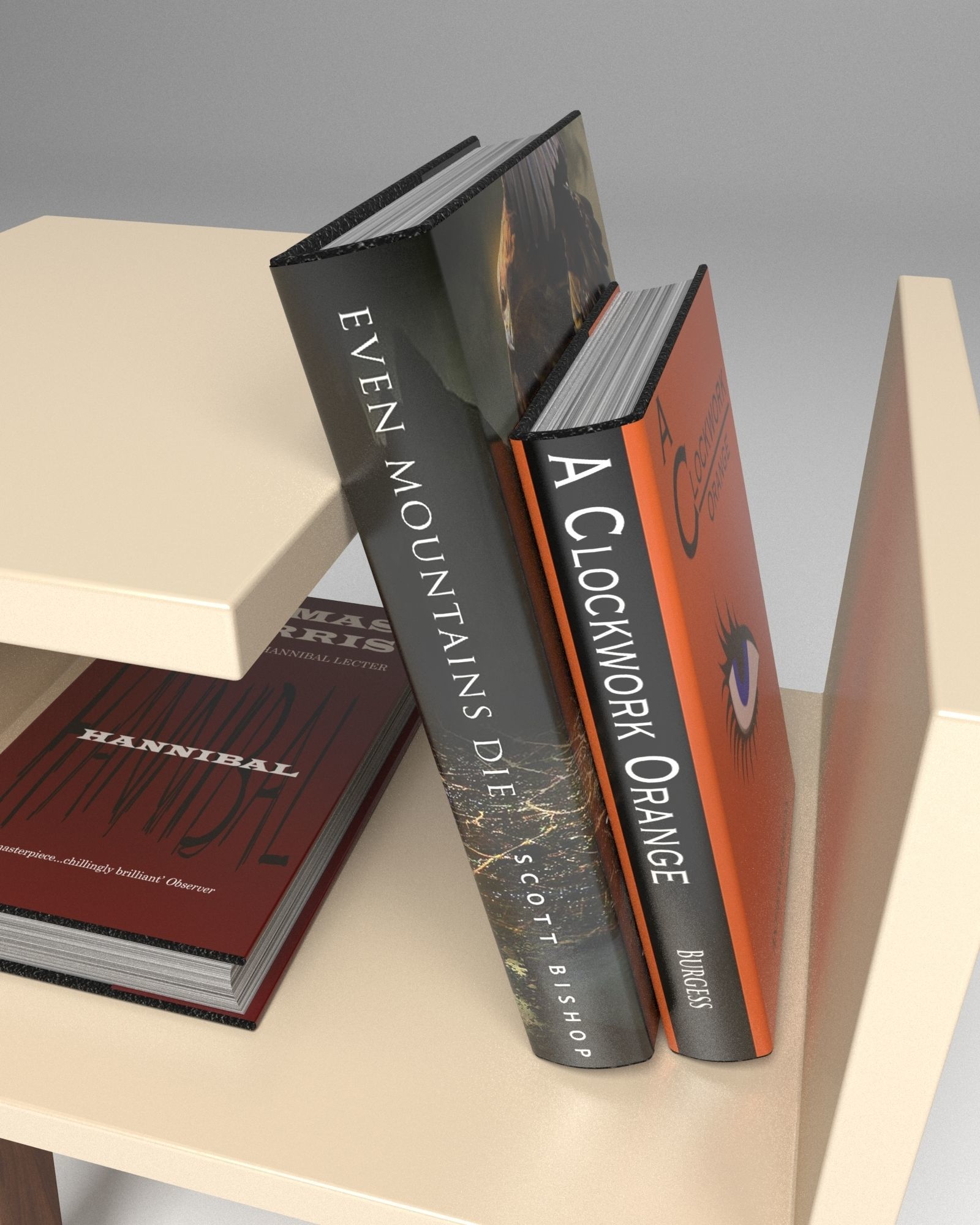 Minimal Coffee Table with Books Free 3D model_4