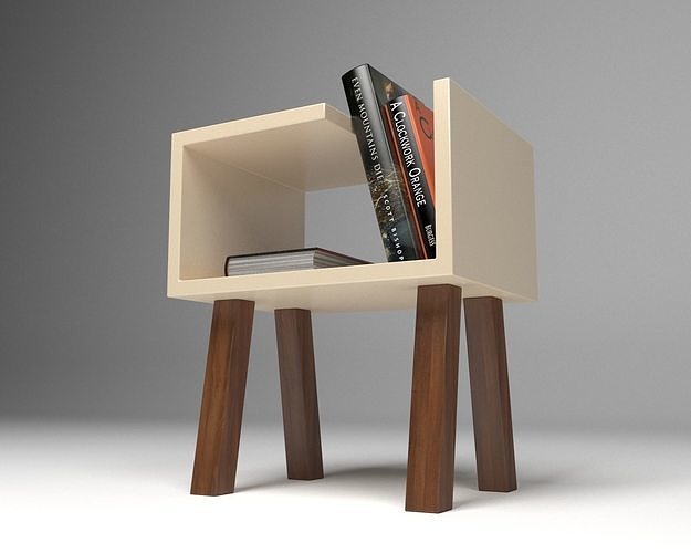 Minimal Coffee Table with Books Free 3D model