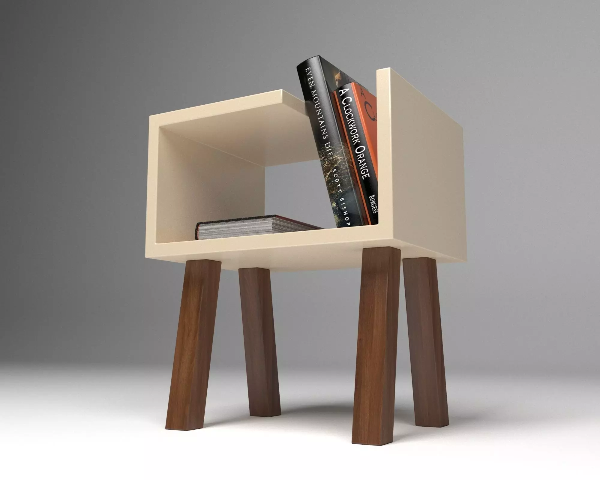 Minimal Coffee Table with Books Free 3D model_0