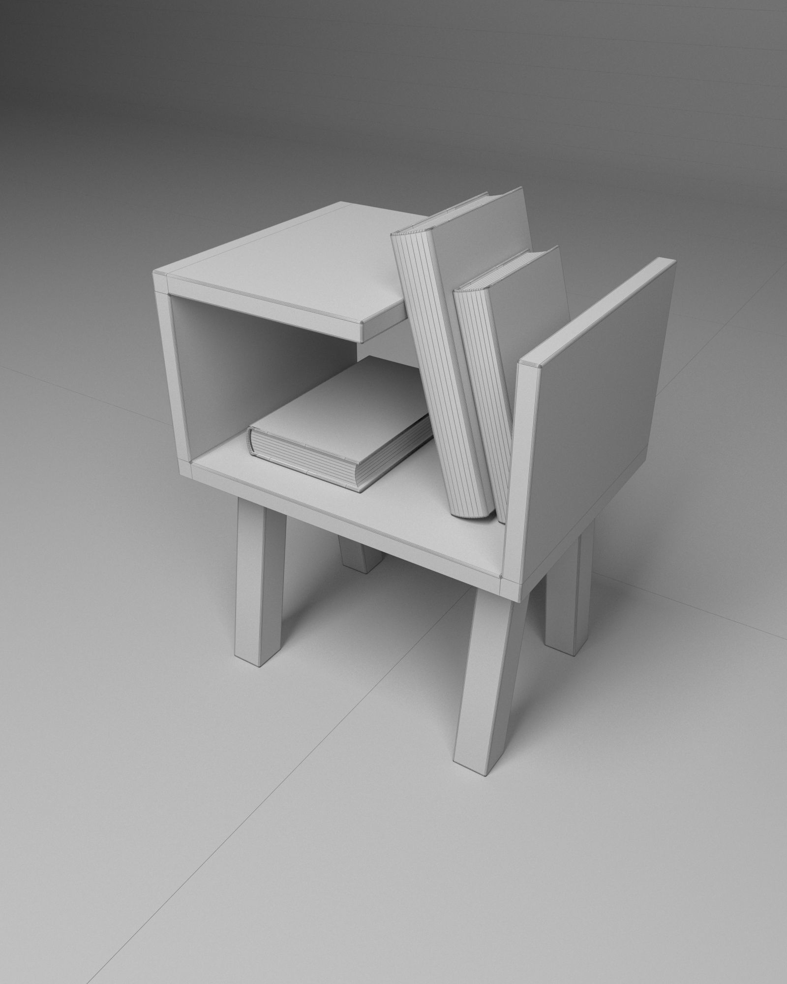 Minimal Coffee Table with Books Free 3D model_8