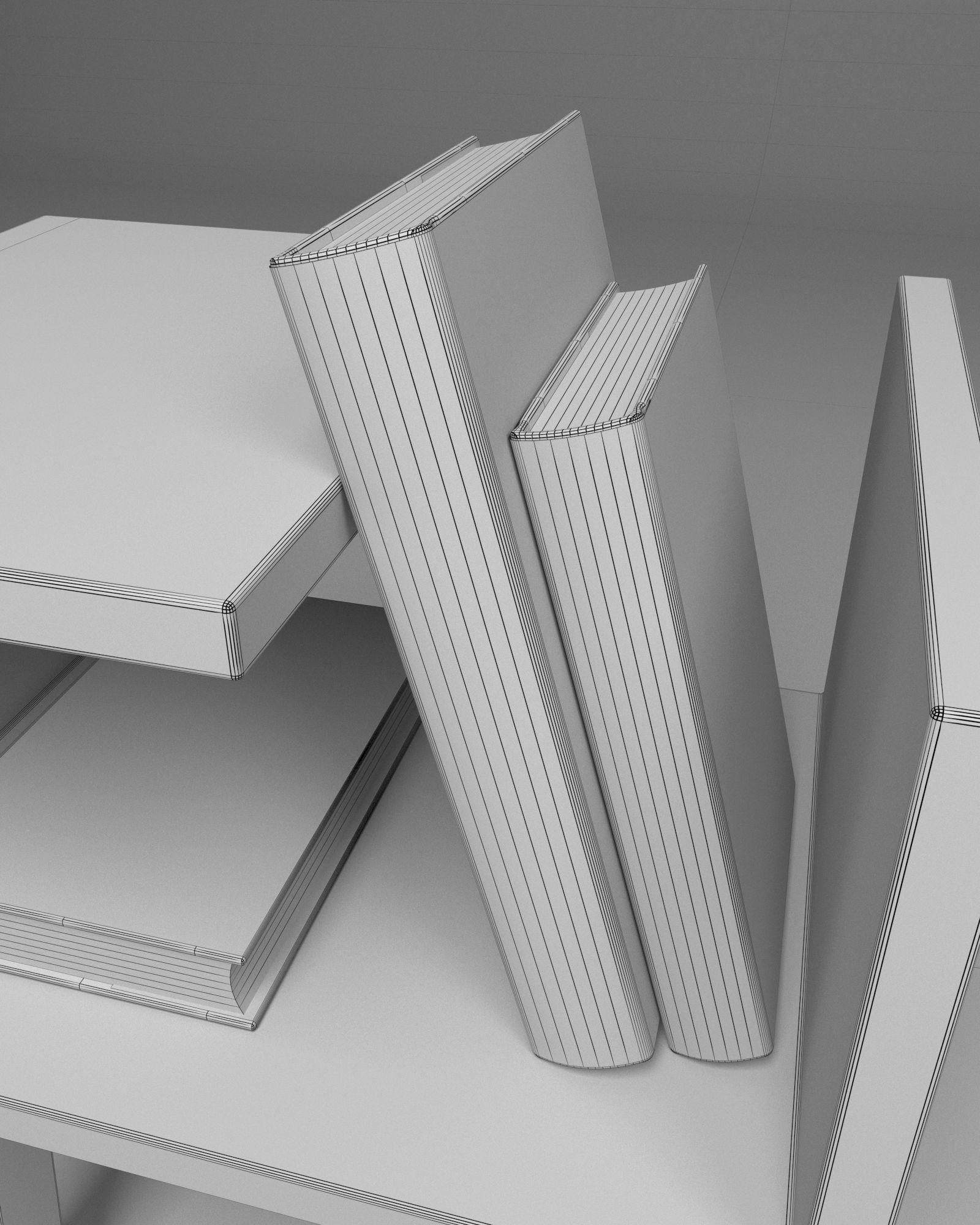 Minimal Coffee Table with Books Free 3D model_10