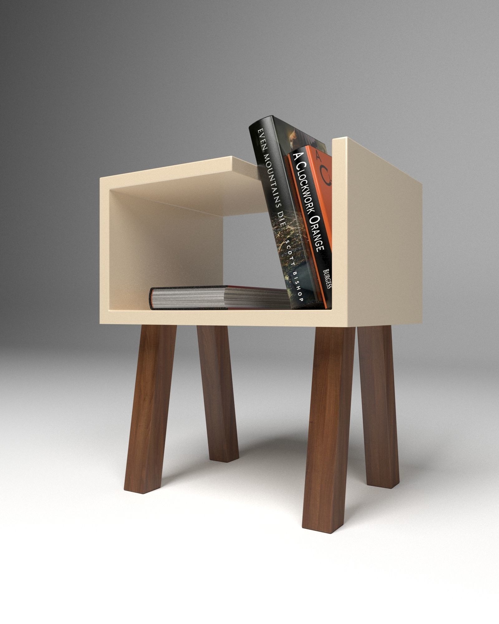 Minimal Coffee Table with Books Free 3D model_1