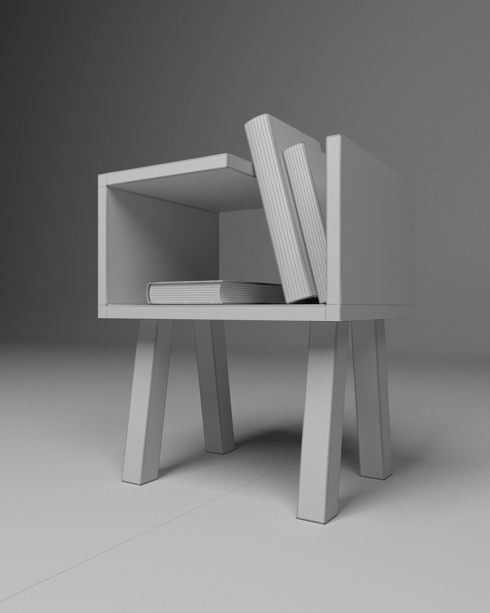 Minimal Coffee Table with Books Free 3D model_7