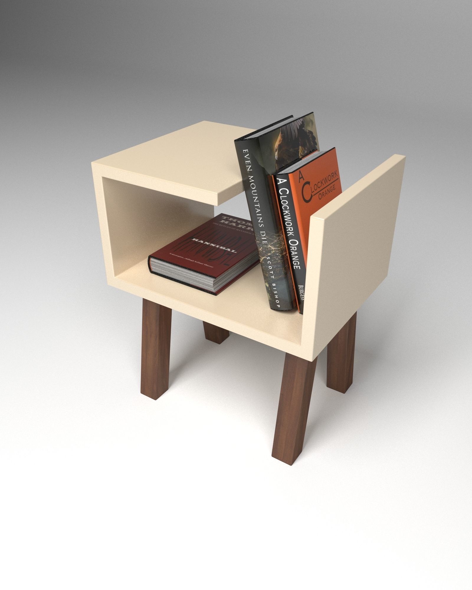Minimal Coffee Table with Books Free 3D model_2
