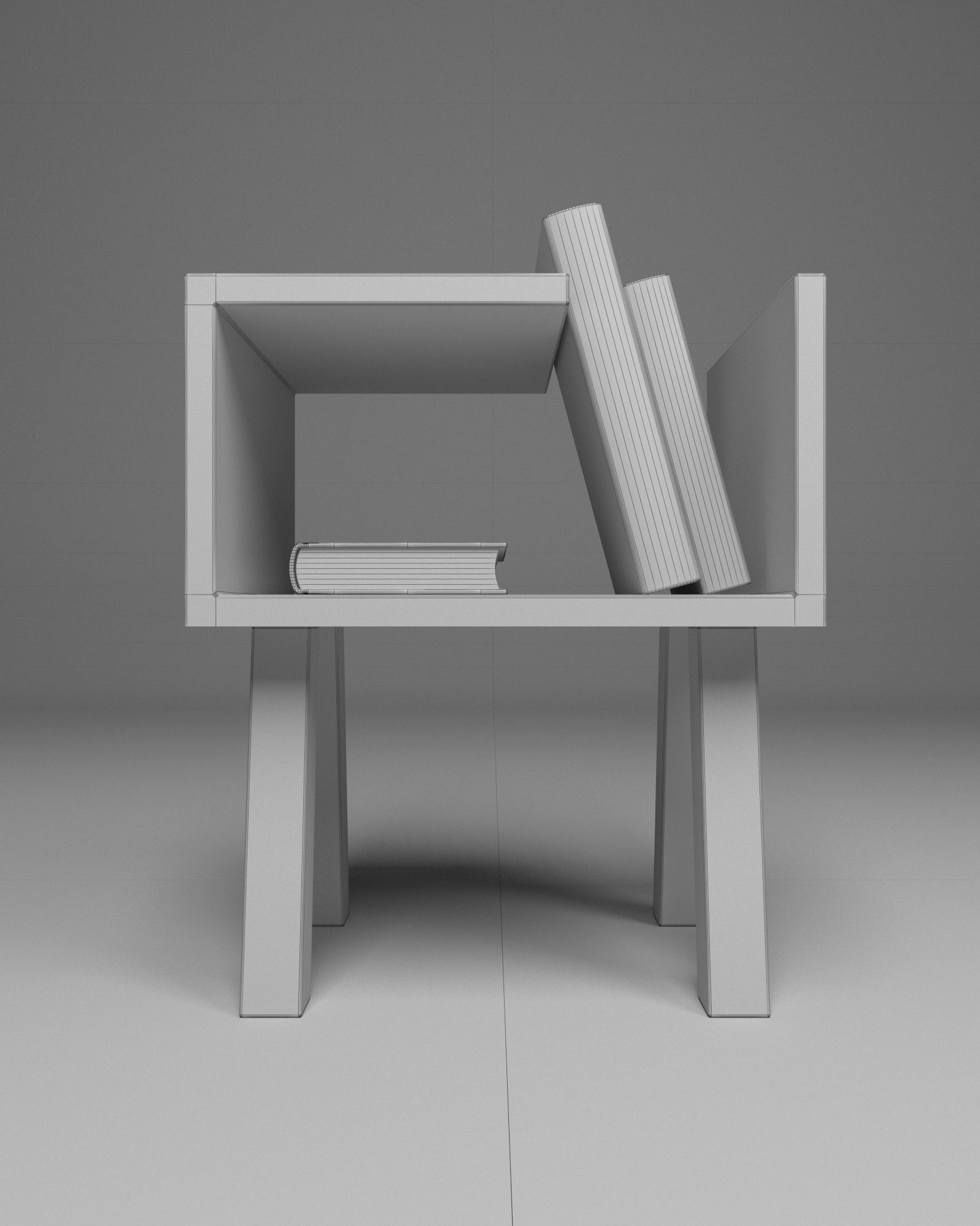 Minimal Coffee Table with Books Free 3D model_11