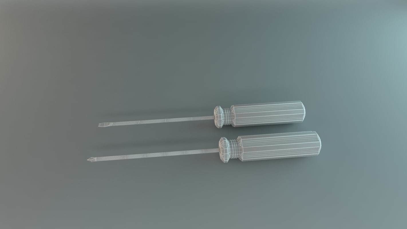 Screw Driver Low-poly 3D model_3