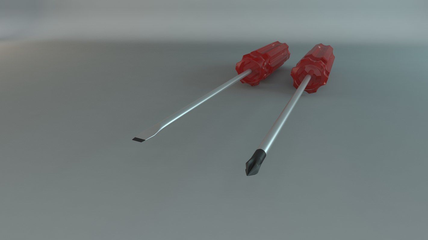 Screw Driver Low-poly 3D model_1