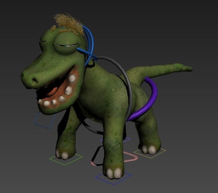 Cartoon Dinosaur Low-poly 3D model_7