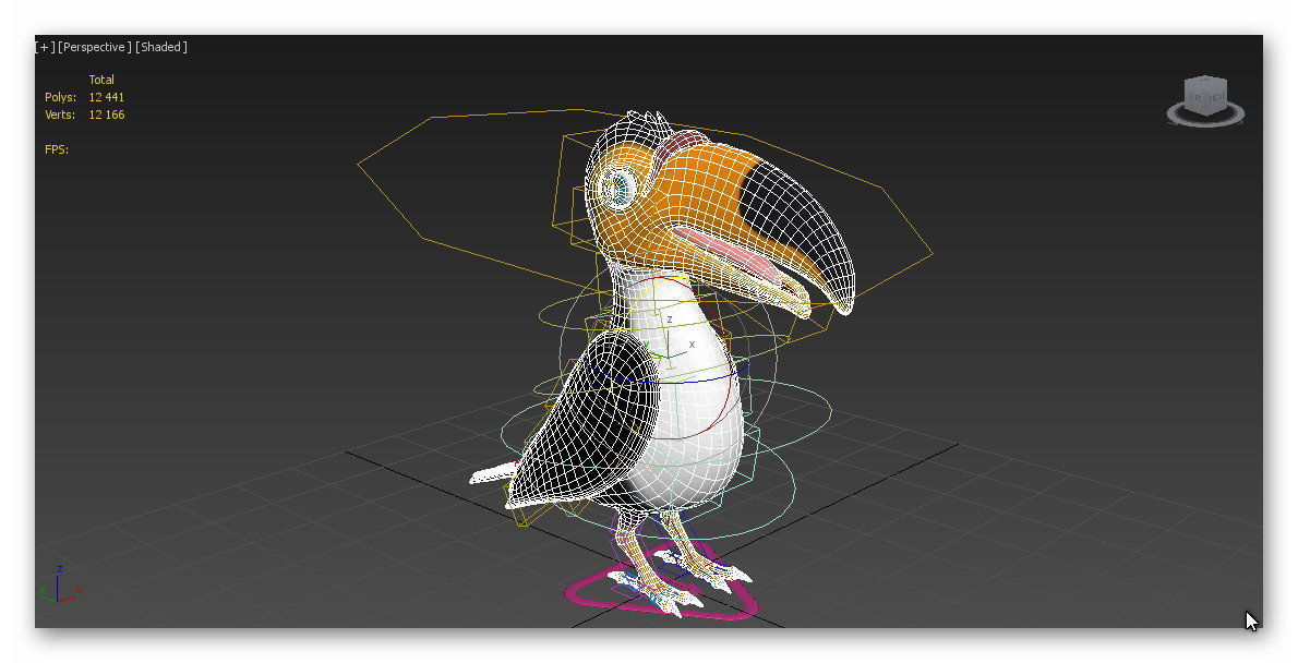 cartoon toucan Low-poly 3D model_11