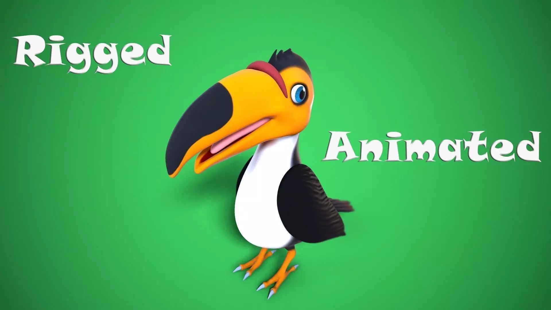 cartoon toucan Low-poly 3D model_0