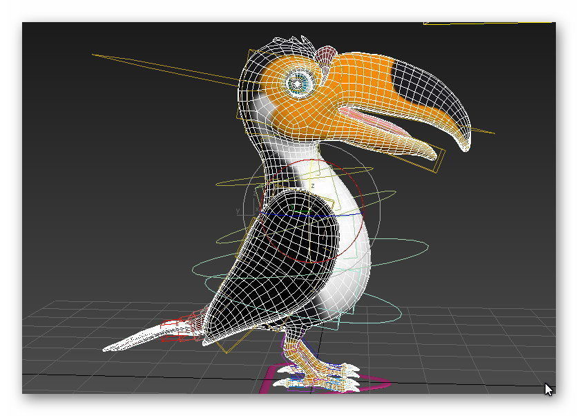 cartoon toucan Low-poly 3D model_9