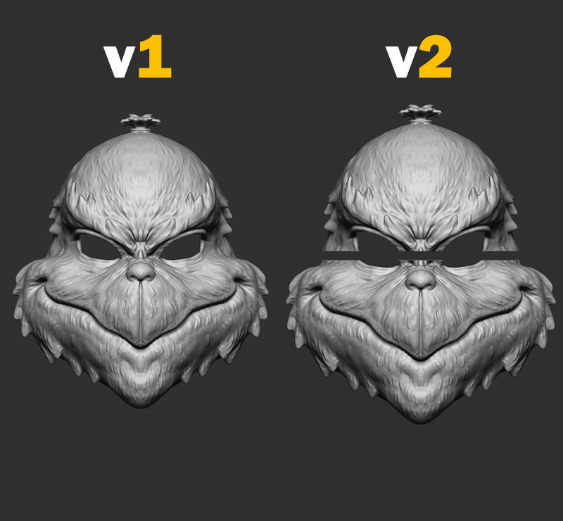 The Grinch Mask Christmas Costume Halloween Cosplay STL File 3D print model_8