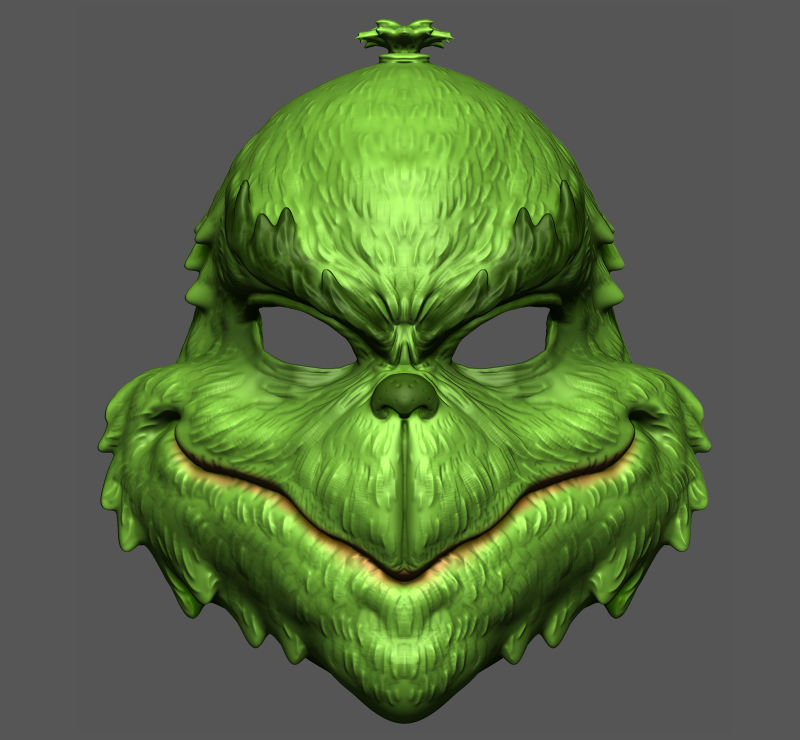 The Grinch Mask Christmas Costume Halloween Cosplay STL File 3D print model_1