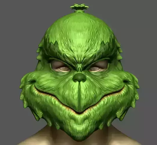 The Grinch Mask Christmas Costume Halloween Cosplay STL File 3D print model
