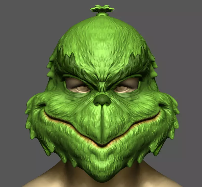 The Grinch Mask Christmas Costume Halloween Cosplay STL File 3D print model_0