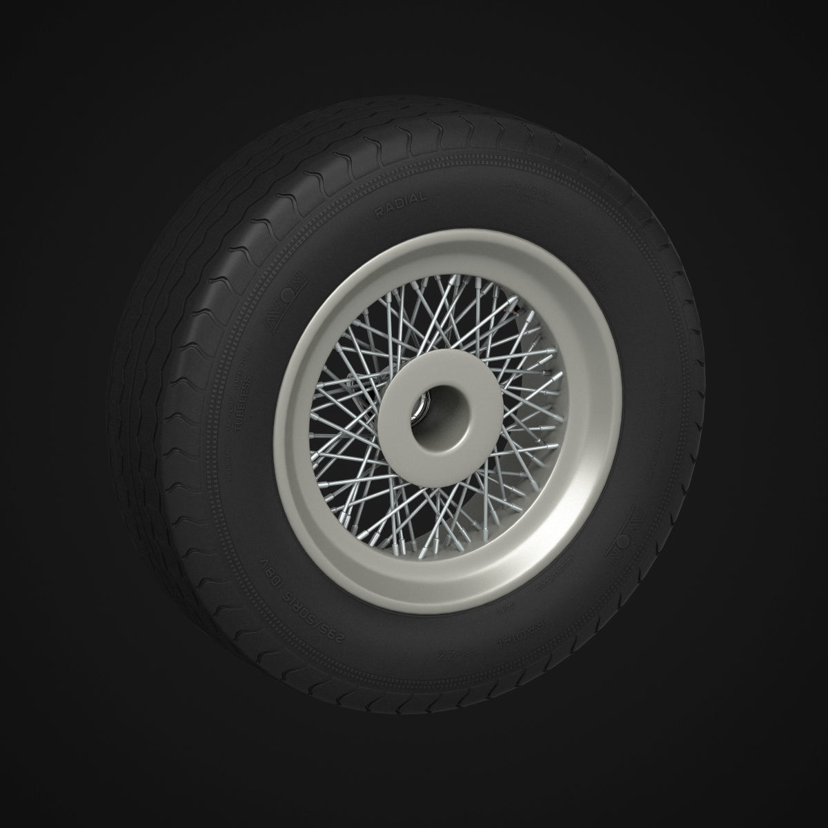 Avon CR6 ZZ tyres - Borrani rims 3D model_13