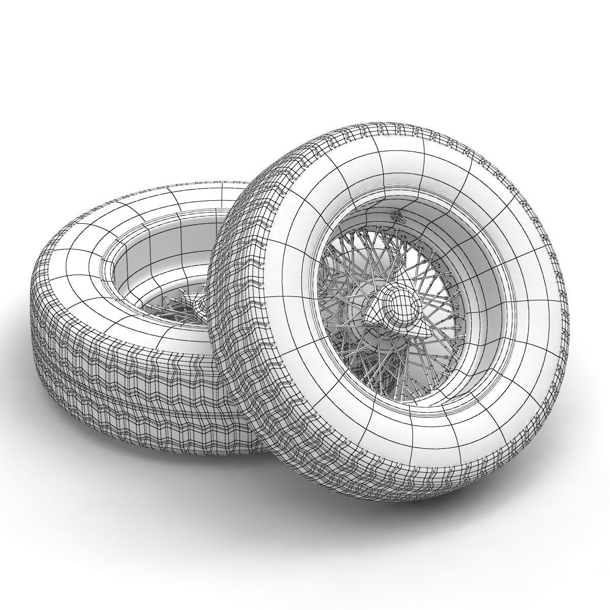 Avon CR6 ZZ tyres - Borrani rims 3D model_3