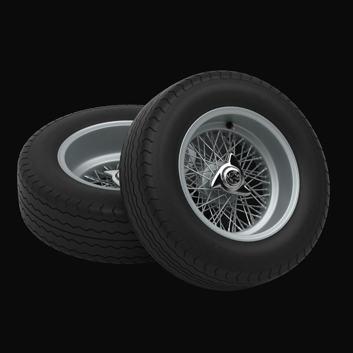 Avon CR6 ZZ tyres - Borrani rims 3D model_1