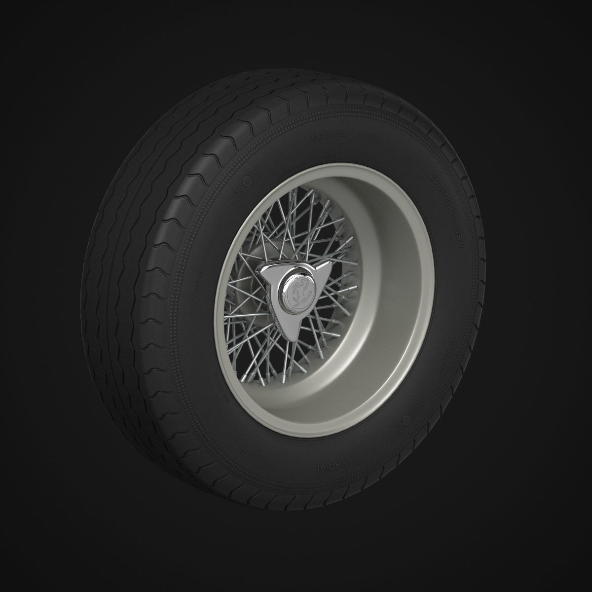 Avon CR6 ZZ tyres - Borrani rims 3D model_19