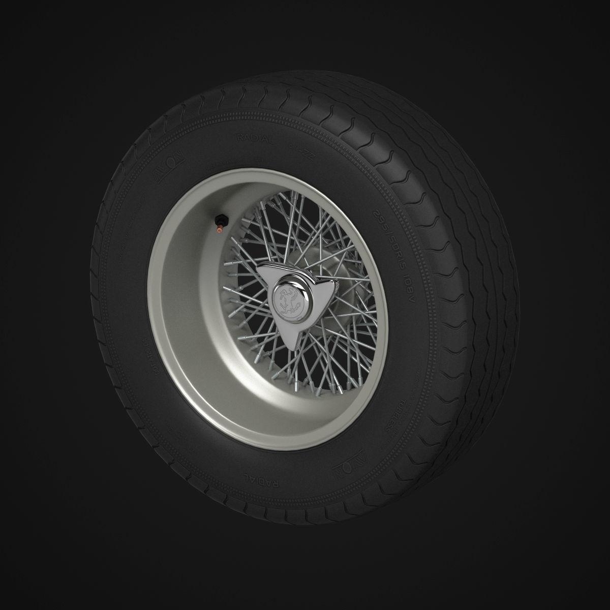 Avon CR6 ZZ tyres - Borrani rims 3D model_8