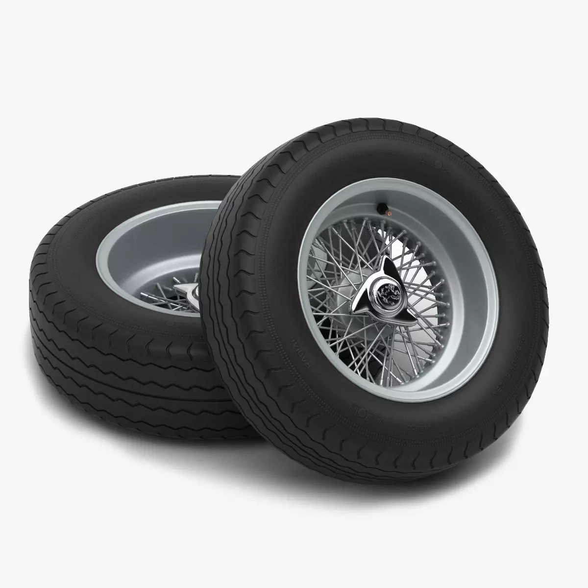 Avon CR6 ZZ tyres - Borrani rims 3D model_0