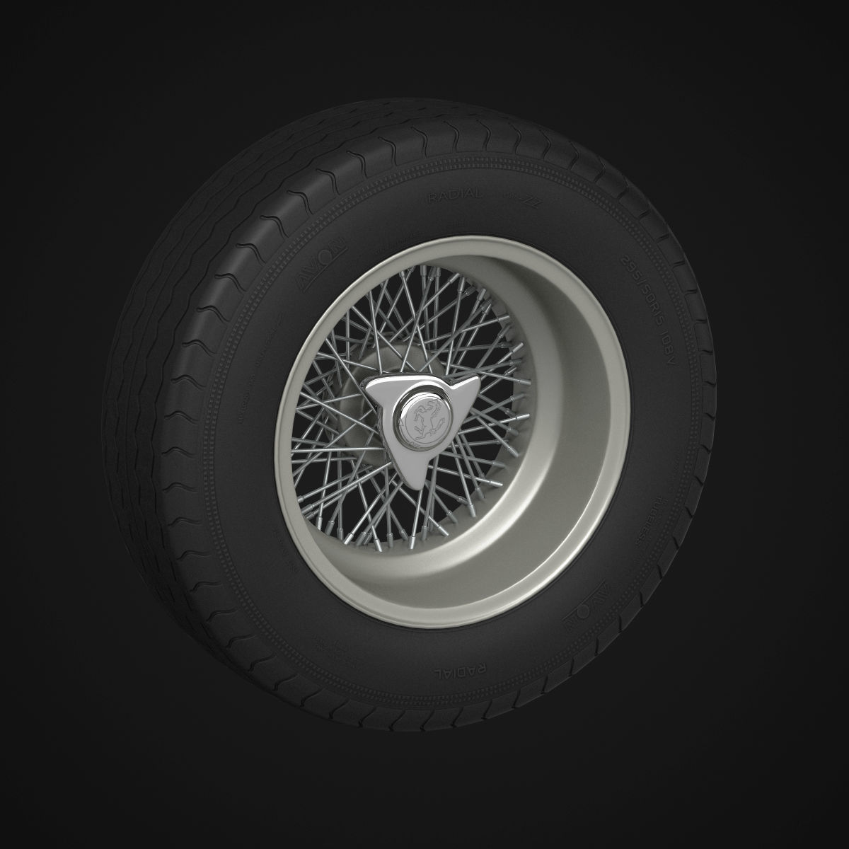Avon CR6 ZZ tyres - Borrani rims 3D model_9