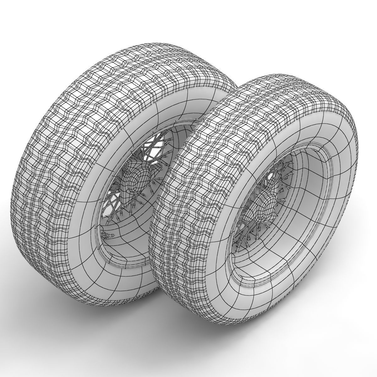 Avon CR6 ZZ tyres - Borrani rims 3D model_5