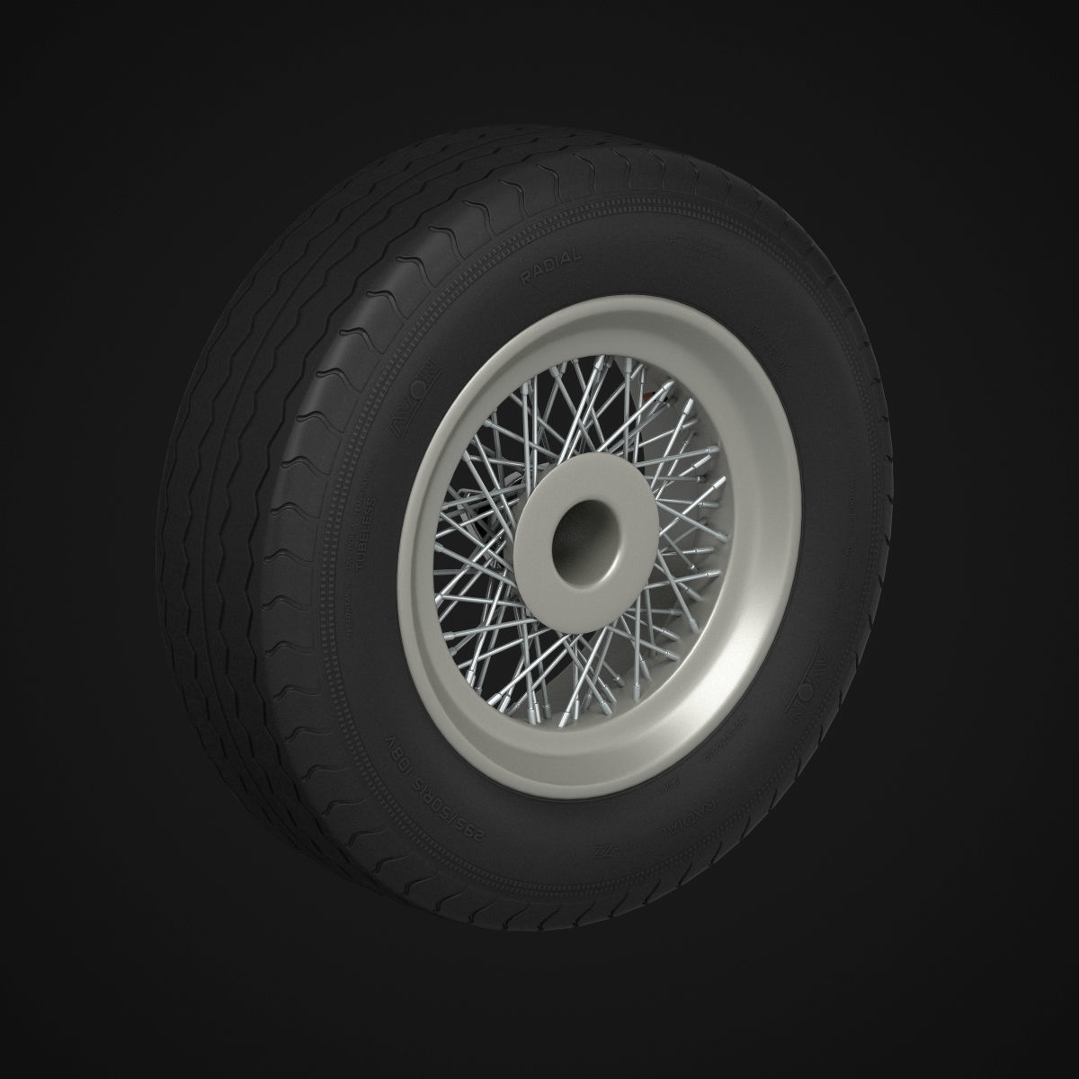 Avon CR6 ZZ tyres - Borrani rims 3D model_18
