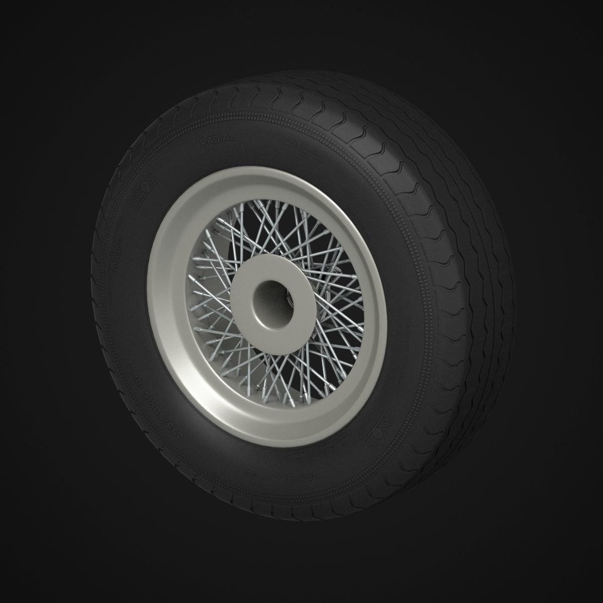 Avon CR6 ZZ tyres - Borrani rims 3D model_12
