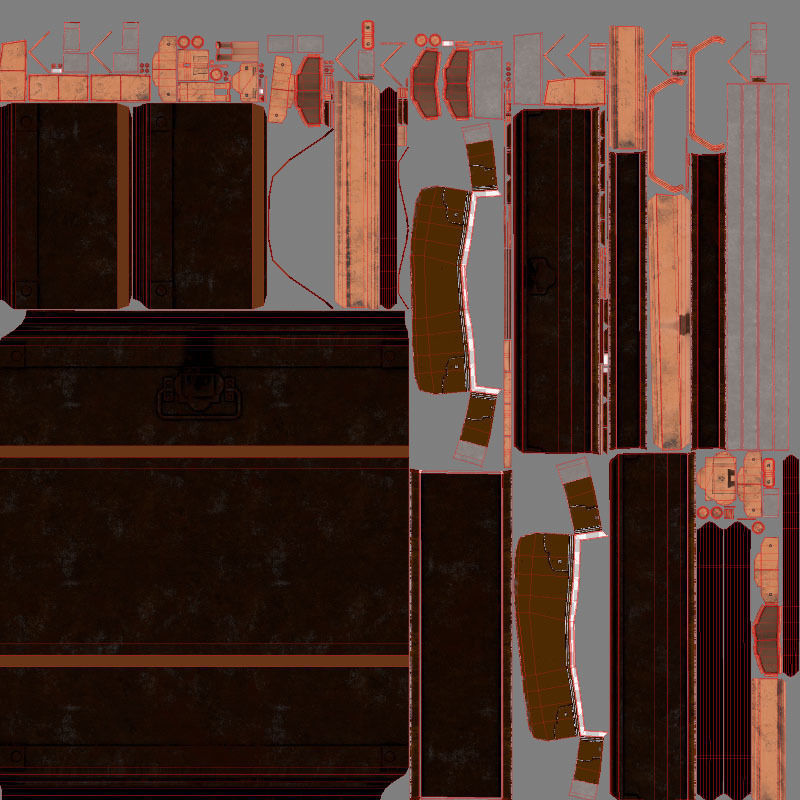 Dark Chest  Low poly 3Dmodel Low-poly 3D model_6