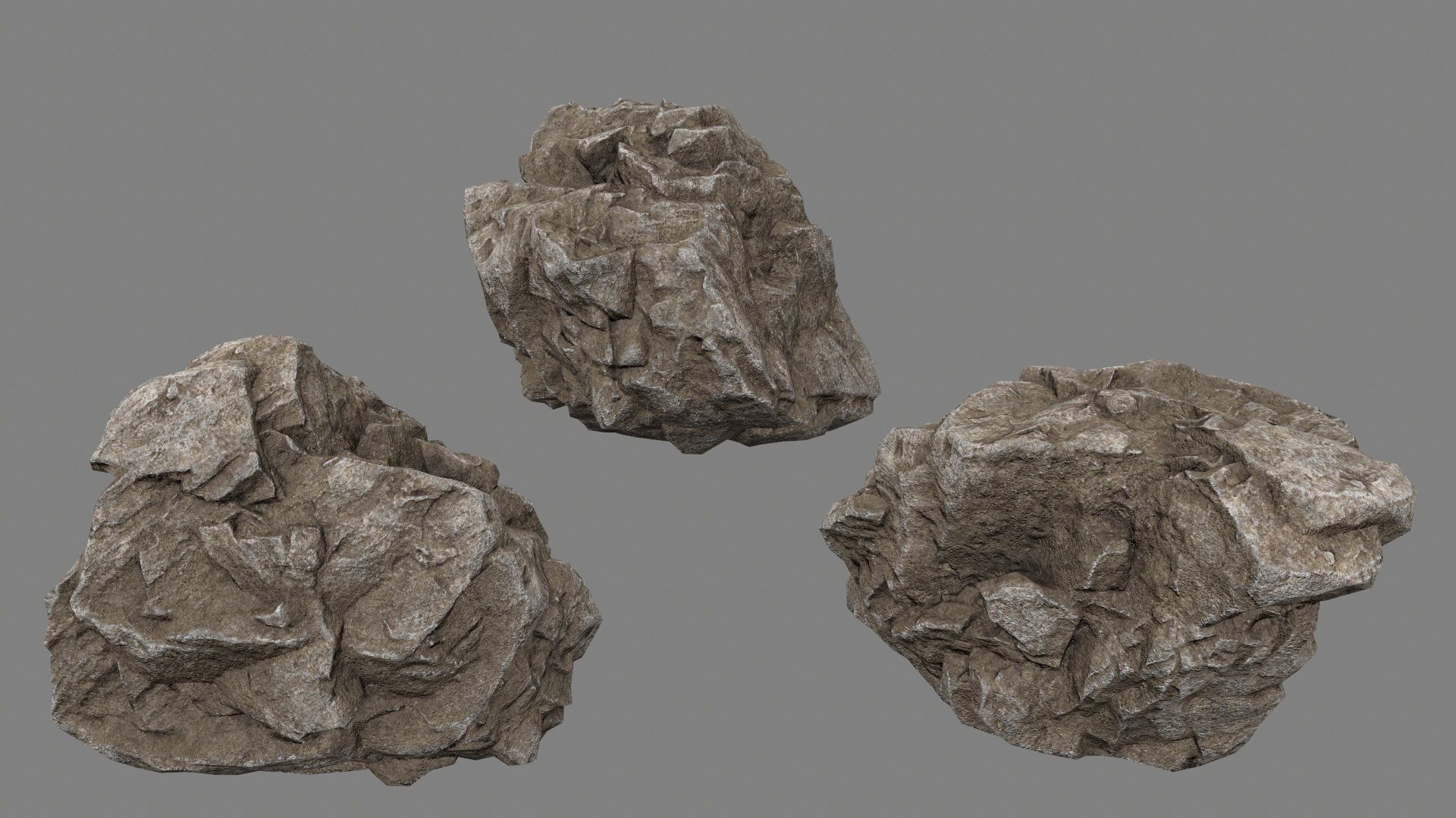 desert rock Low-poly 3D model_9