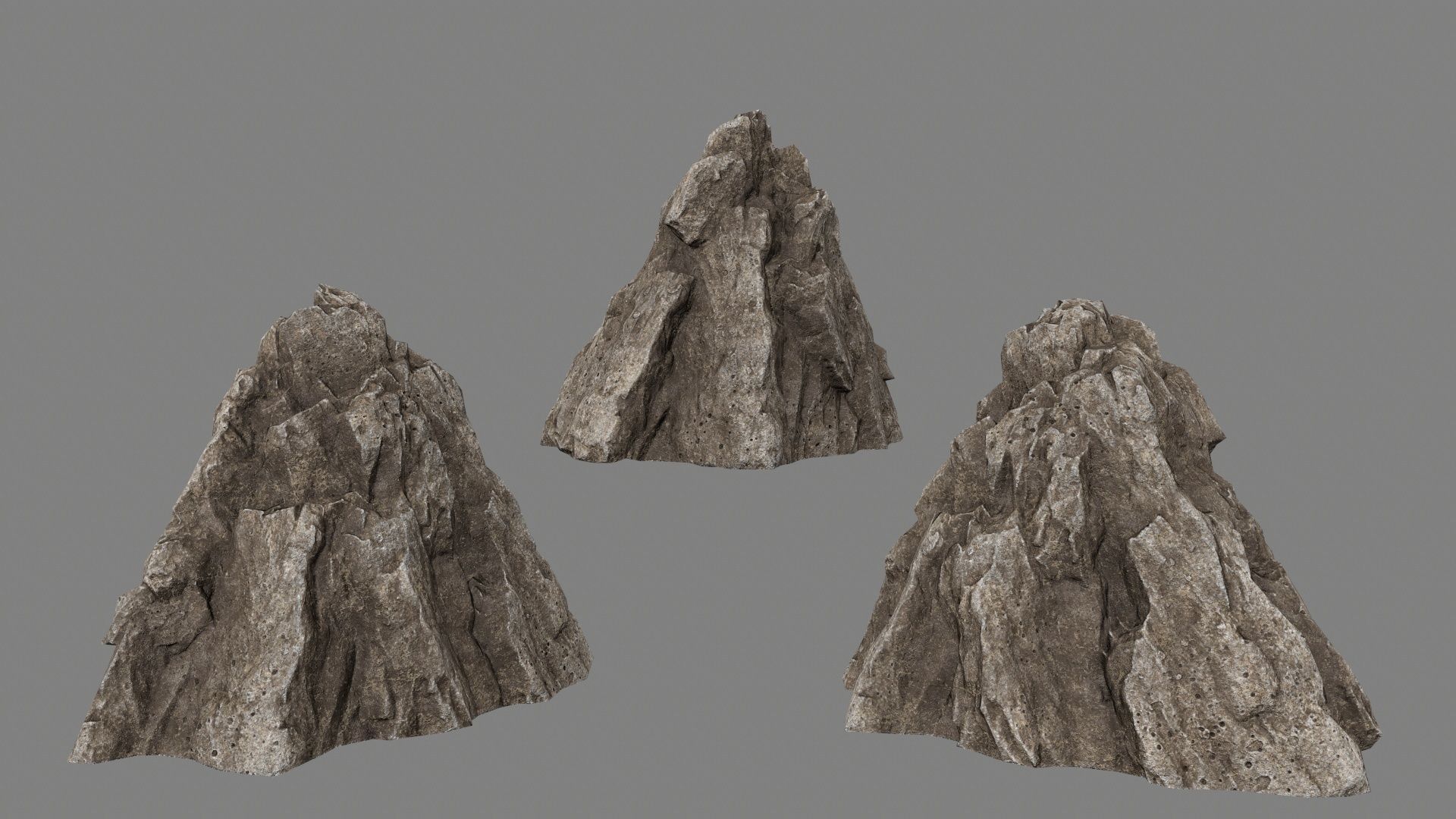 desert rock Low-poly 3D model_4