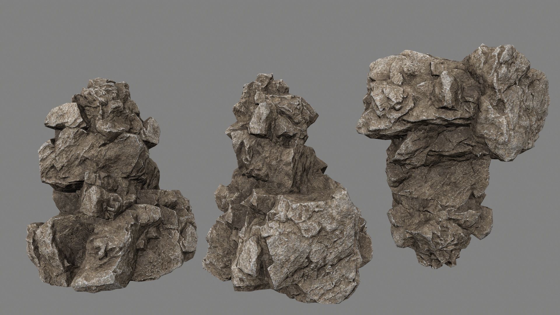 desert rock Low-poly 3D model_6