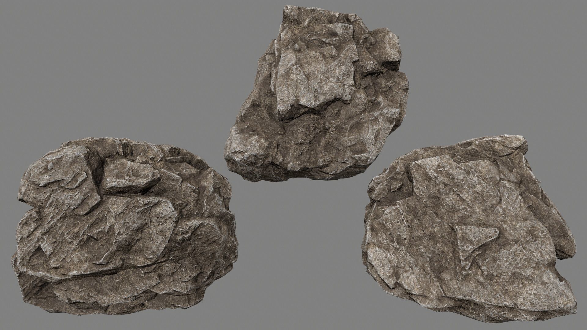 desert rock Low-poly 3D model_3