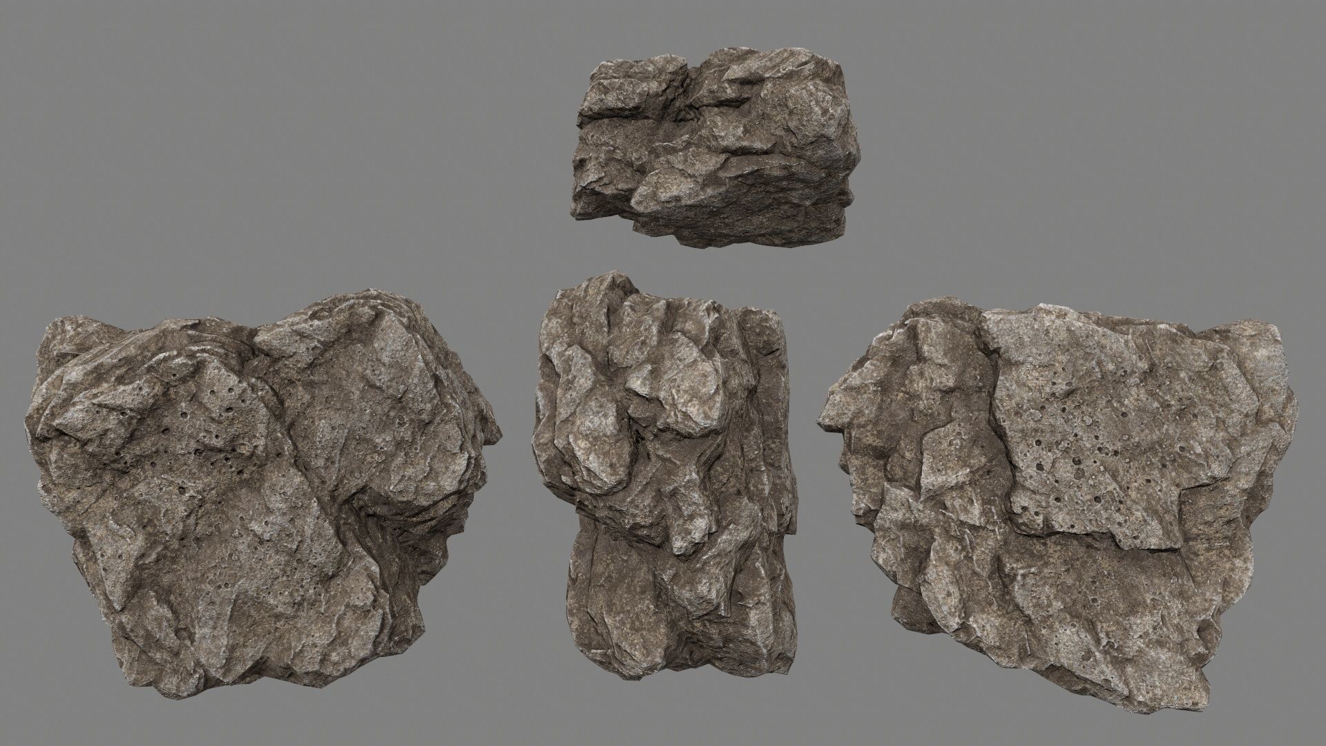 desert rock Low-poly 3D model_1